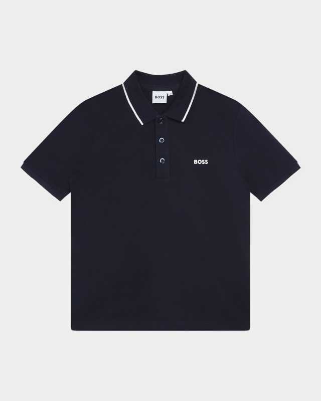 Boy's Logo-Print Polo Shirt, Size